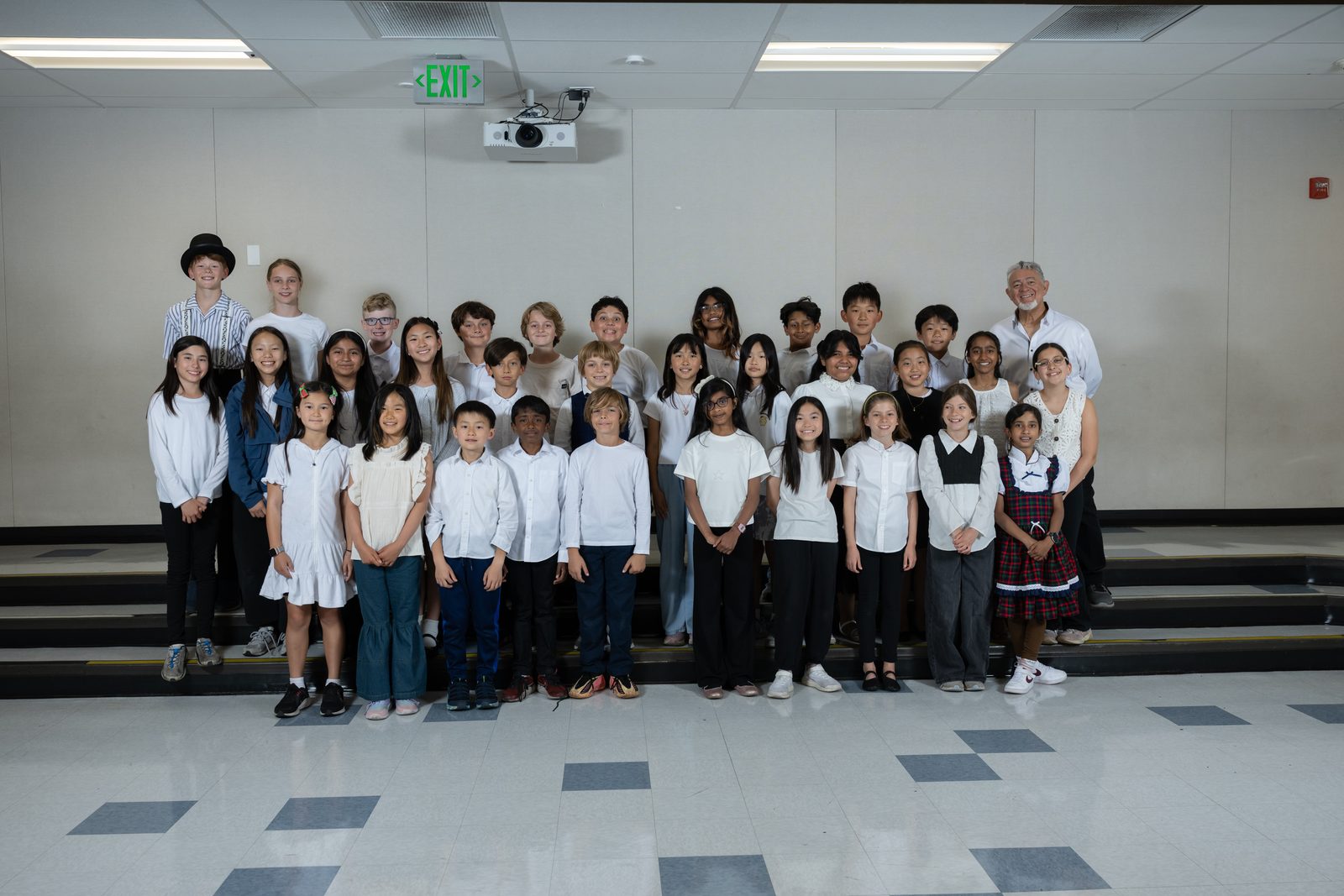 Cumberland Band beginner and intermediate members with director Andy Morales